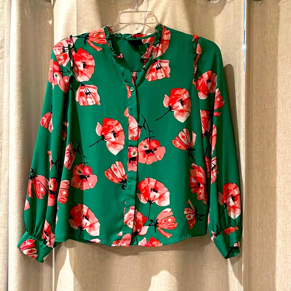 Beautiful green and pink blouse